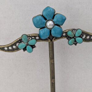 SA Thai Turquoise 925 Sterling Silver Butterfly Stud Earrings